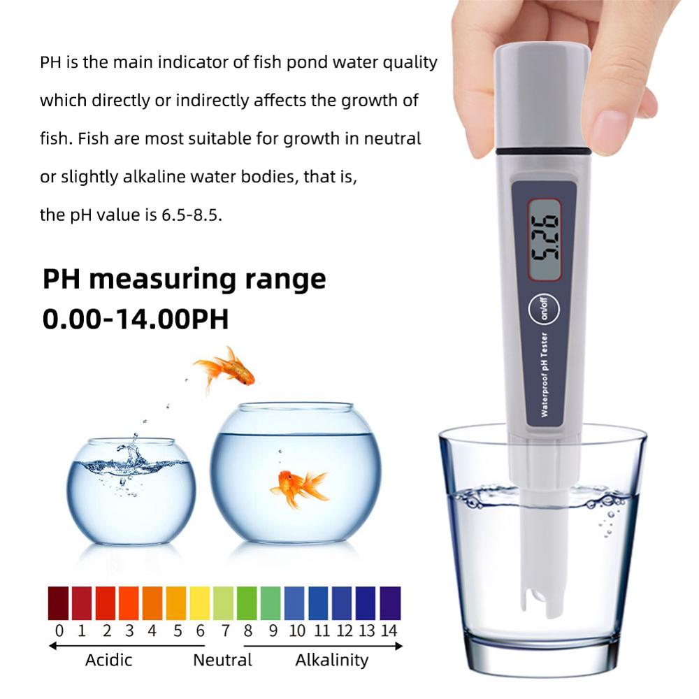 Yieryi-Mini medidor de pH para acuario, medidor digital de del agua ATC, con precisión 0,1, para tanque de peces, PH-032K