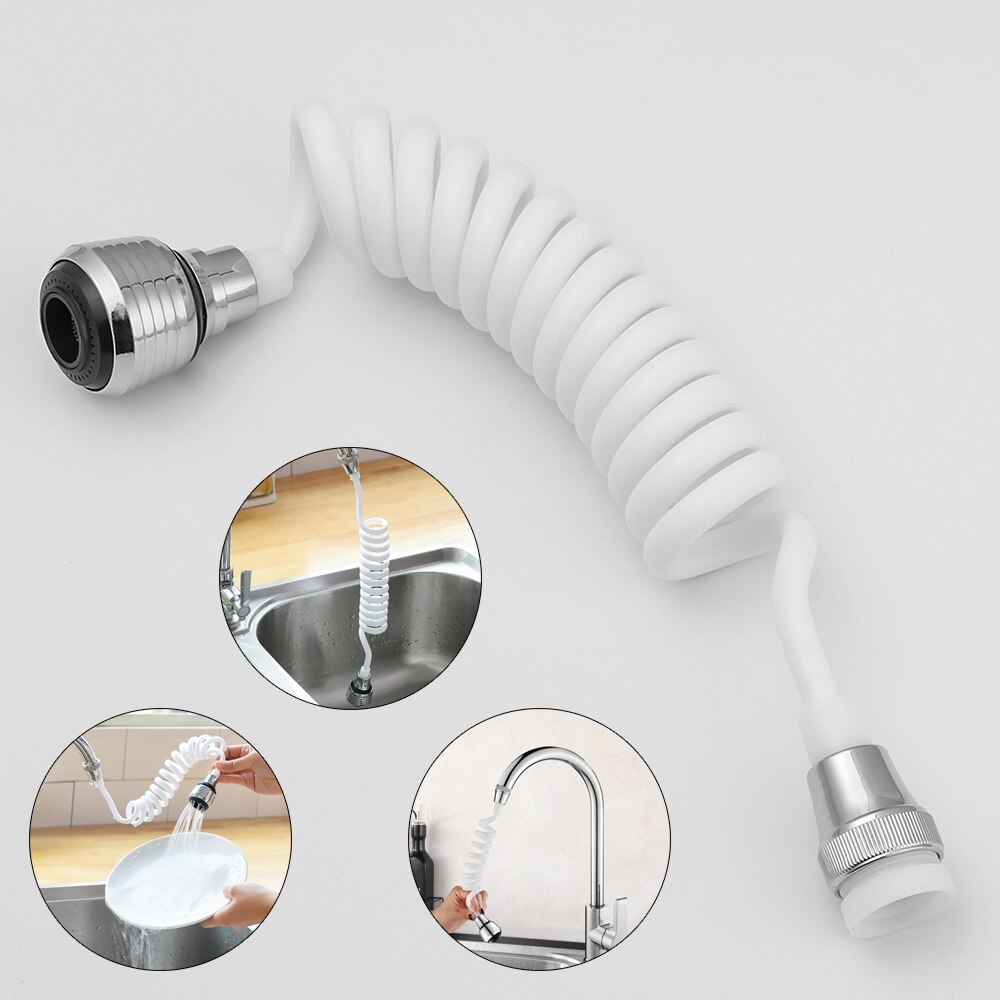 Long Hose Flexible Faucet Extended Sprayer Kitchen Sink Tap Diffuser Rotatable Filter Sprayer Faucet Nozzle Shower Bath Devices