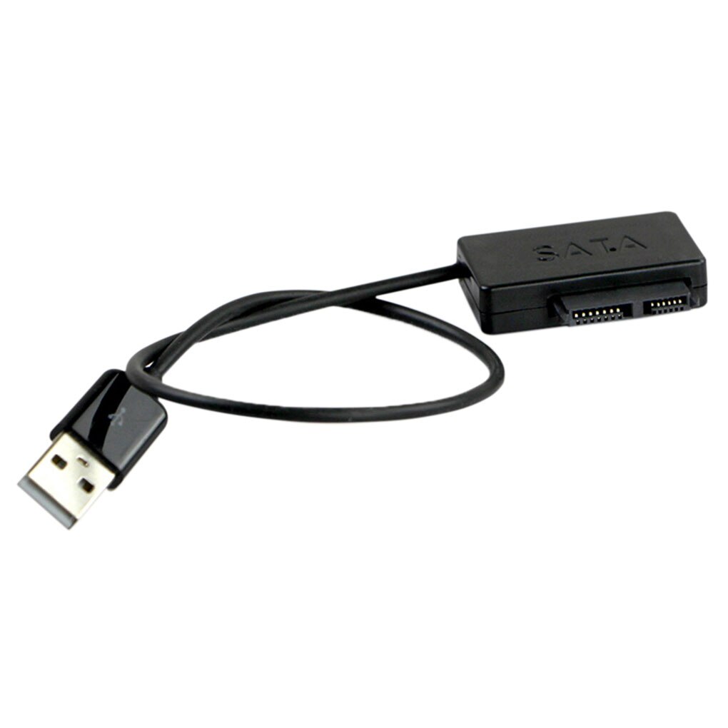 Draagbare Usb 2.0 Naar Mini Sata 6P + 7P Interface Adapter Converter Kabel Voor Laptop Cd/Dvd rom Slimline Drive: Black