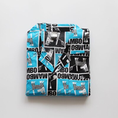 Pyjamas herr kortärmad bomull hemma kläder cardigan shorts bomull pyjamas set ungdom pojke pyjamas: Blå hund / L