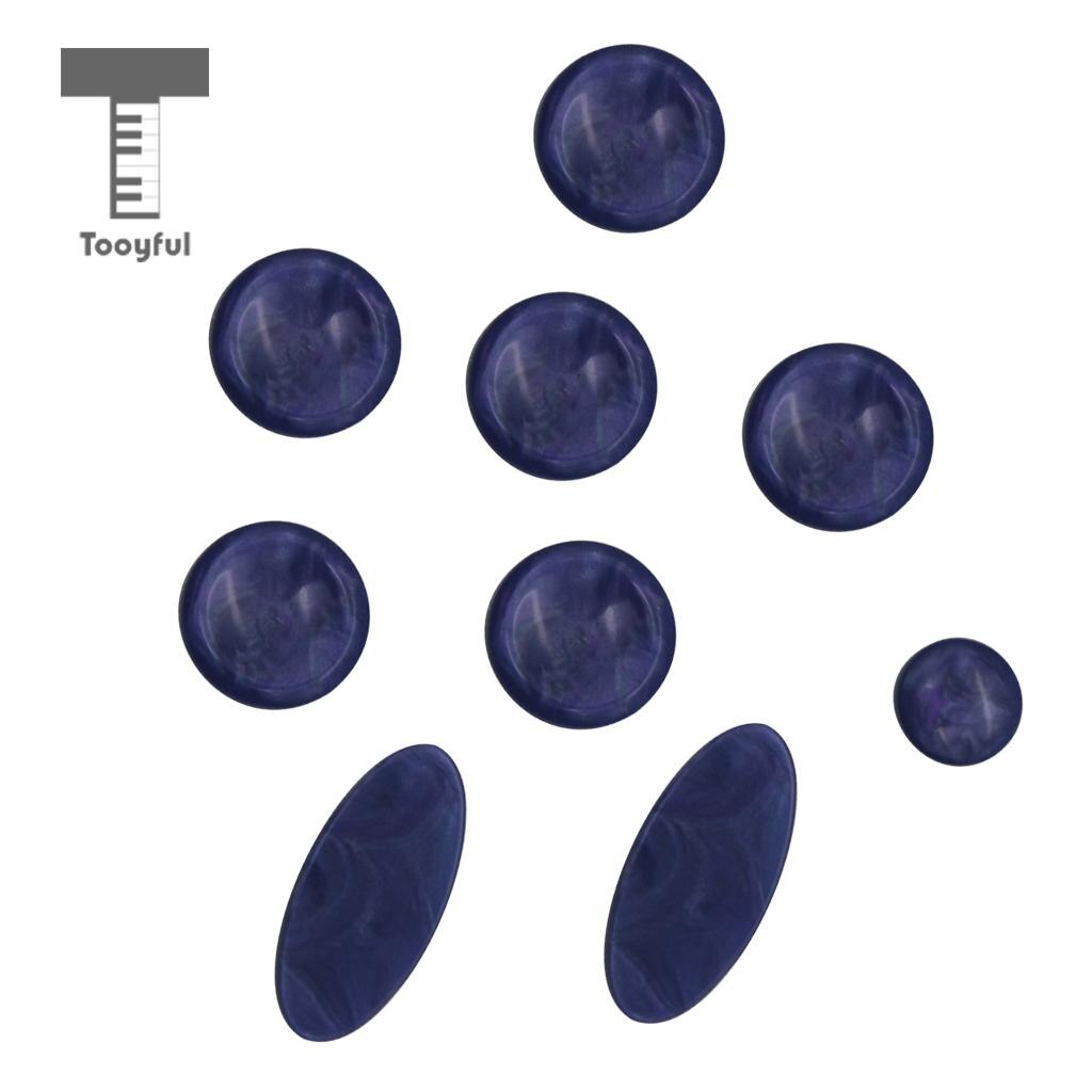 Tooyful 9 Stuks Plastic Saxofoon Sax Belangrijkste Knoppen Inlays Voor Alto Tenor Sopraansaxofoon Houtblazers Instrument Onderdelen: Blue 