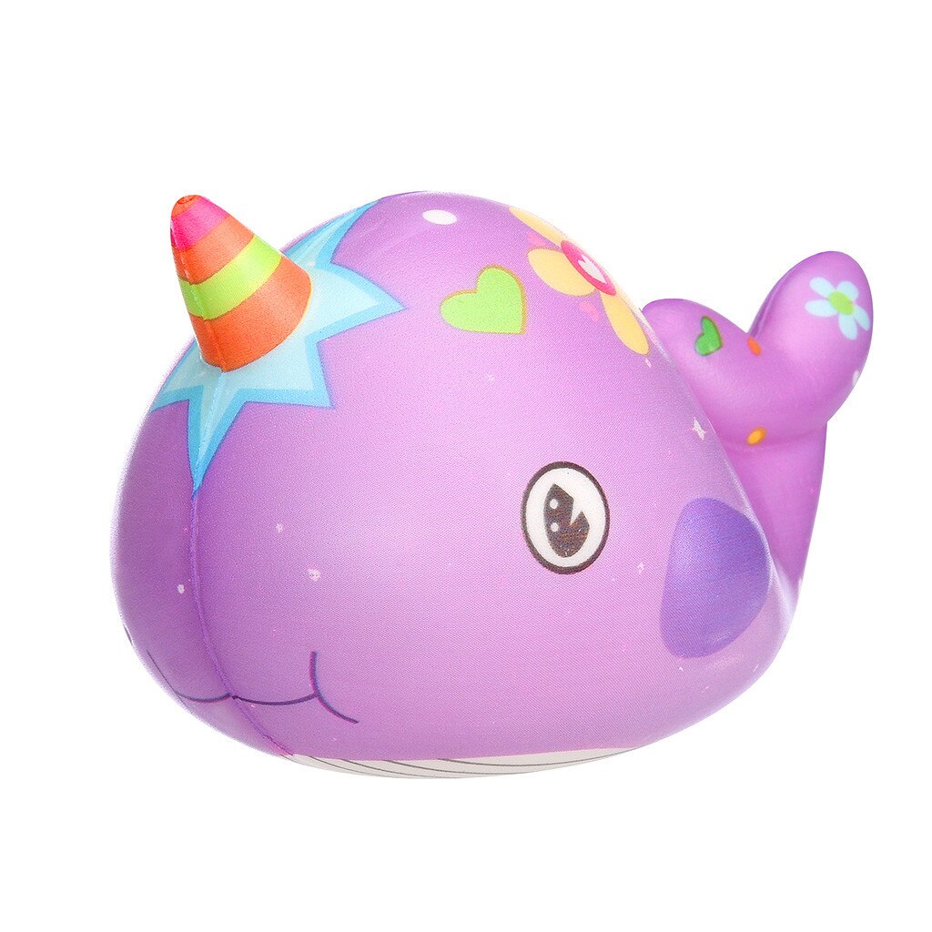 Kawaii Big Jumbo Whale Shape Squishy Slow Rising Toy for Relieves Stress Anxiety Attention toys #sx: Purple