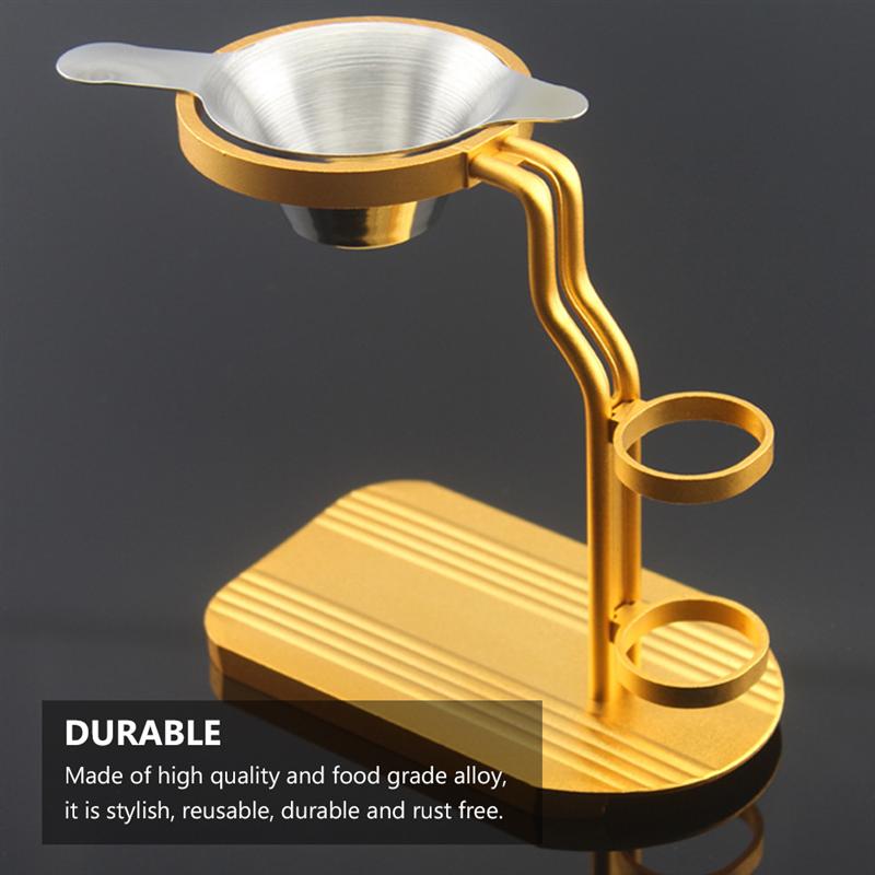 Alloy Tea Strainer Stand Rack Tea Filter Bracket Manual Pour Over Drip Coffee Tea Strainer Shelf Teaware