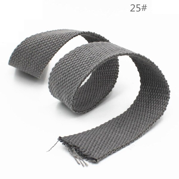 6M * 2.5 Cm Gekleurde Katoenen Dikke Vlakte Canvas Gordel Backpack Strap Bagage Accessoires Tas Maken Naaien Diy huisdier Aangelijnd: 25  dark gray