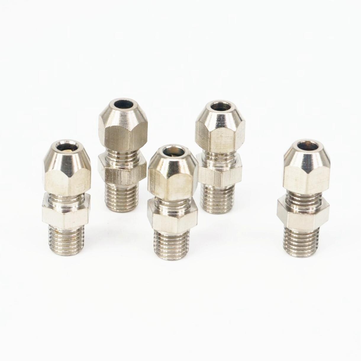 5pcs M5/M6 /M8 Male To 4mm/6mm Nickel Plated Brass Compression Union Fitting