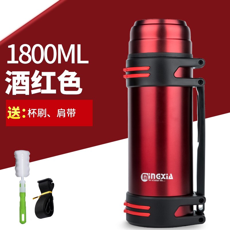 1000-2200ml stora termosar utomhus resecamping bärbar vattenflaska isoleringsvattenkokare för män tetermos i rostfritt stål: V -1800ml