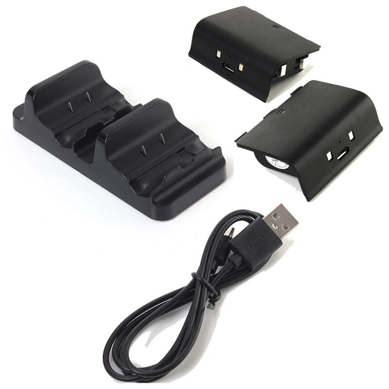 Ams-Dual Charging Station Dock Stand + 2 Batterij Voor Xbox One Wireless Controller