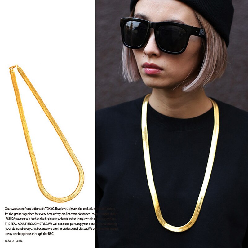 Hip Hop 75Cm Herringbone Chain Mode Stijl 30in Snake Kettingen Gouden Kettingen Kettingen Sieraden Voor Bar Club Mannelijke vrouwelijke