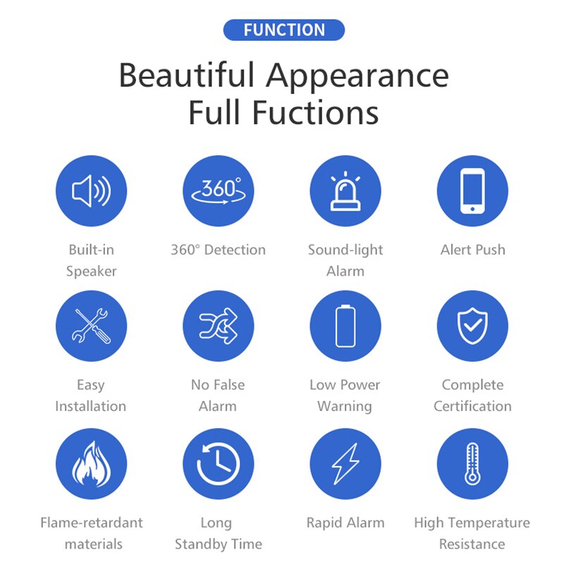 Wifi Smoke Detectors Fire Protection Portable Smoke Detector Home Safe Security Smoke Alarm Sensor 110dB Wifi Detectors DC9V