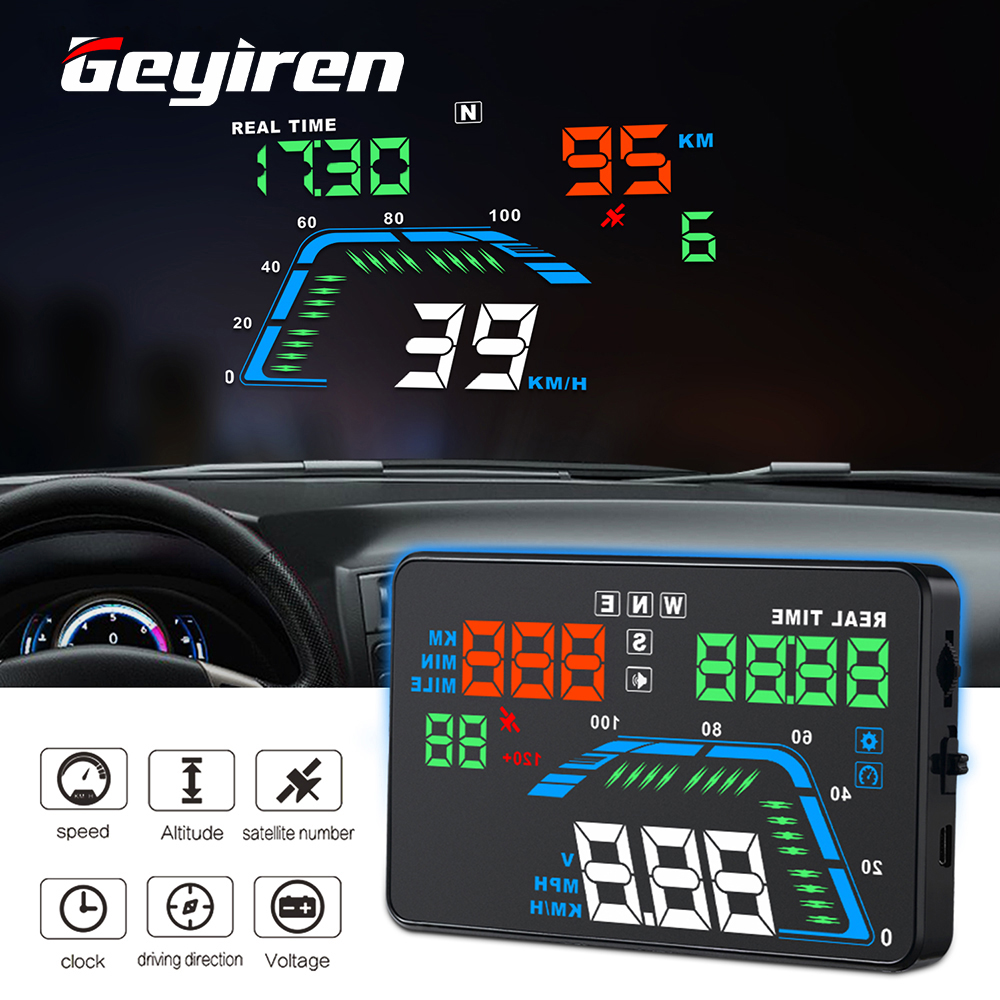 Projecteur de pare-brise avec affichage Hud Q7 gps, compteur de vitesse pour voiture, miroir, vélo moto, accessoires automobiles, alarme, DP-LANJIE