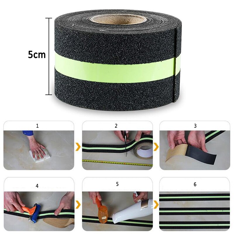 Luminous Tape Safety Grip Tape Strong Adhesive Safety Traction Tape PVC Warning Tape Stairs Floor Anti-slip Indoor