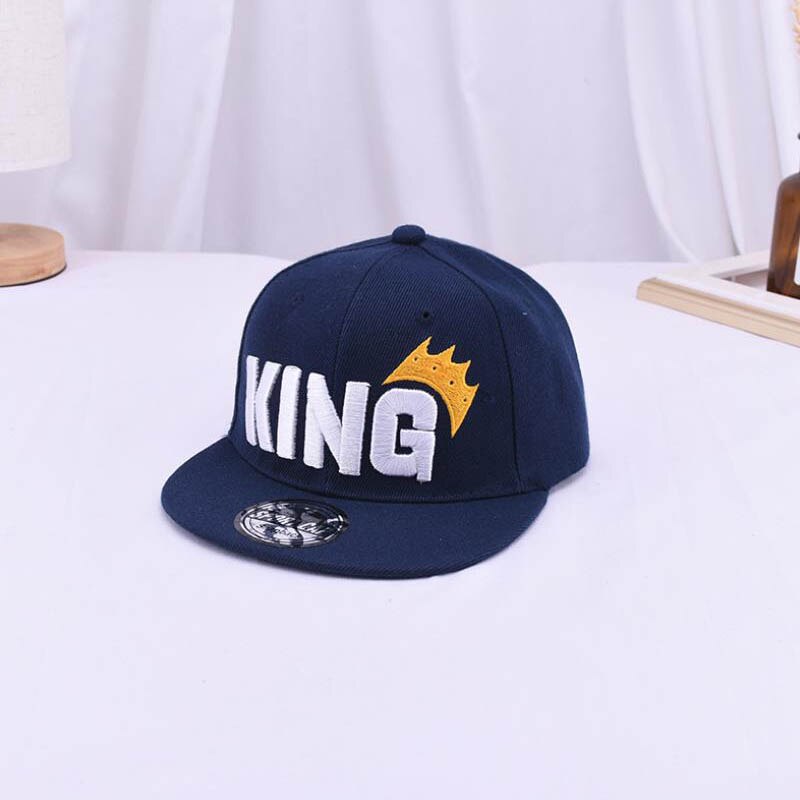 Doitbest låve baseball lokk hofte hopp 2 til 8 år gammel konge brev broderi låve sol lue takrenne jenter caps snapback hattemaker: Marineblå