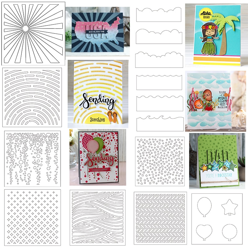 10 Pcs/Set 6 x 6 inch Plastic Stencils for DIY Scrapbooking Embossing Drawing Paper Cards Making Decorative Crafts Templates