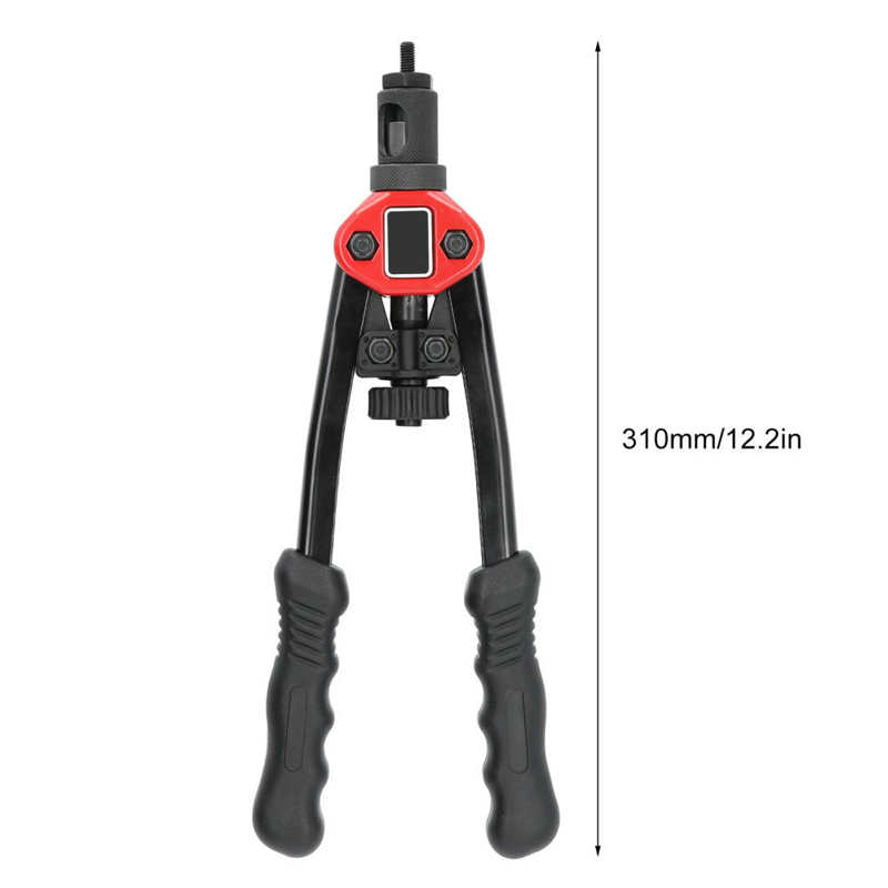 Stainless Steel Manual Nut Riveter Black and Red M3 M4 M5 M8 Riveting Tool 310mm Length