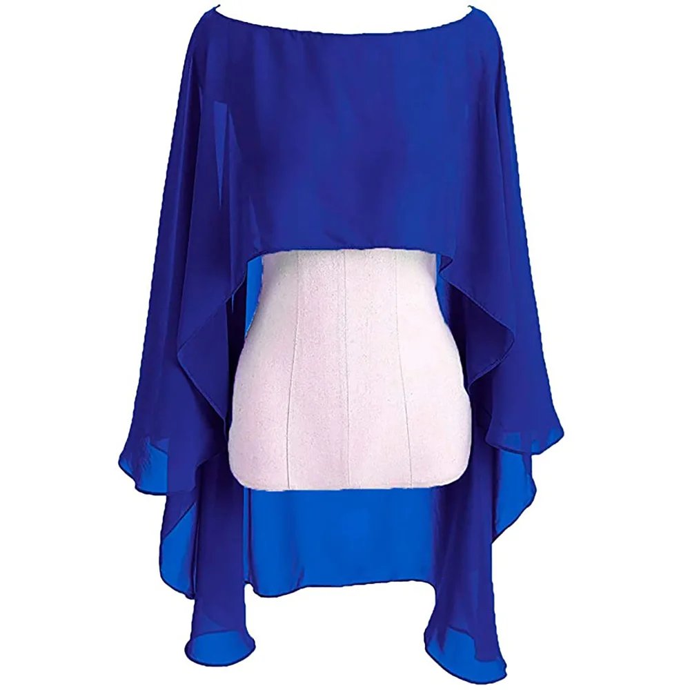Capa de gasa para Mujer, Bolero para Mujer, Chalas de boda para Mujer, chaqueta nupcial para boda de noche, accesorios, capa de Peleryna, chal de Boda: Azul