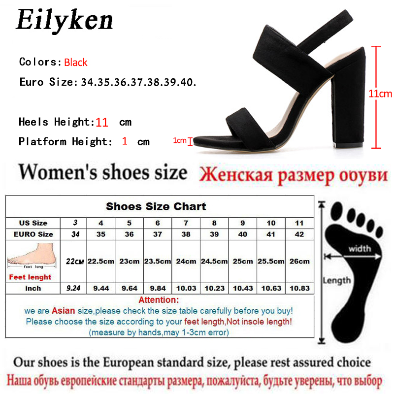 Eilyken moda gumką pasek na kostkę kobiety sandały letnie buty z wystającym palcem masywne szpilki na wysokim obcasie klasyki impreza sukienka sandały