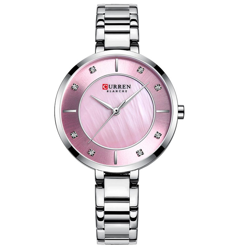 Vrouw Horloges Rose Curren Top Luxe Horloge Vrouwen Quartz Waterdichte vrouwen Horloge Dames Meisjes Horloges Klok: silver