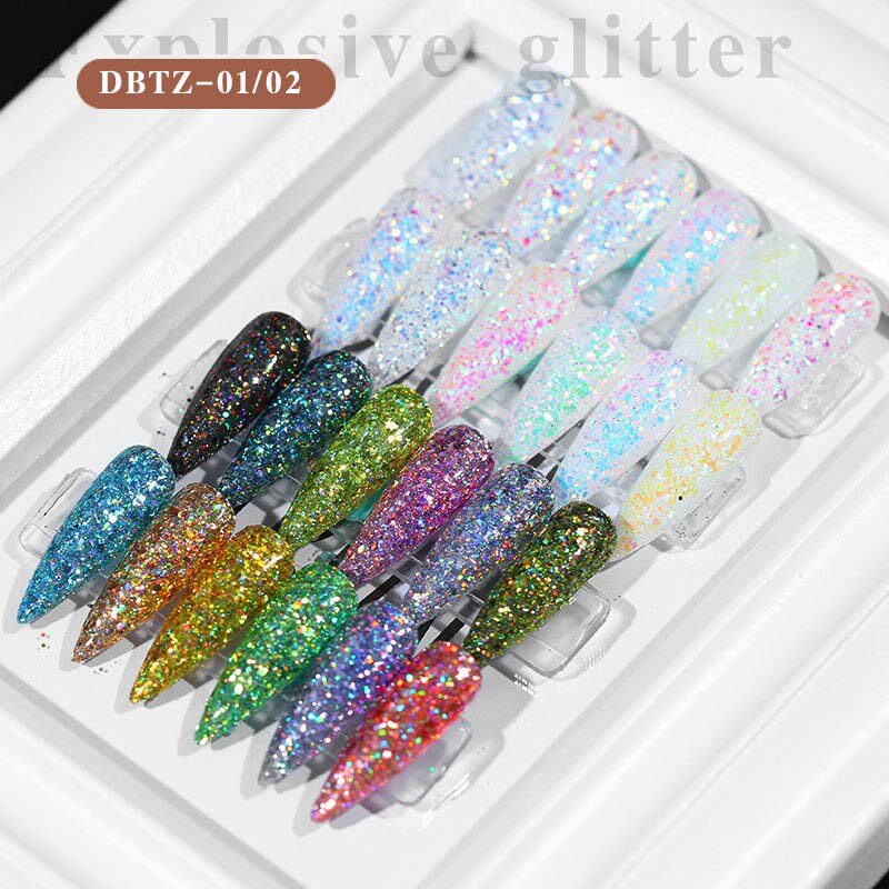 12 cores luz cebola em pó sinfonia glitter lantejoulas glitter decoração da arte do prego mudança de cor tamanho conjunto misto ty