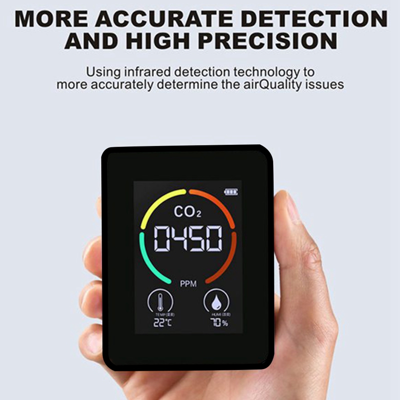 2Pcs Air Monitor CO2 Carbon Dioxide Detector Air Temperature Humidity Monitor Fast Measurement Meter For CO2