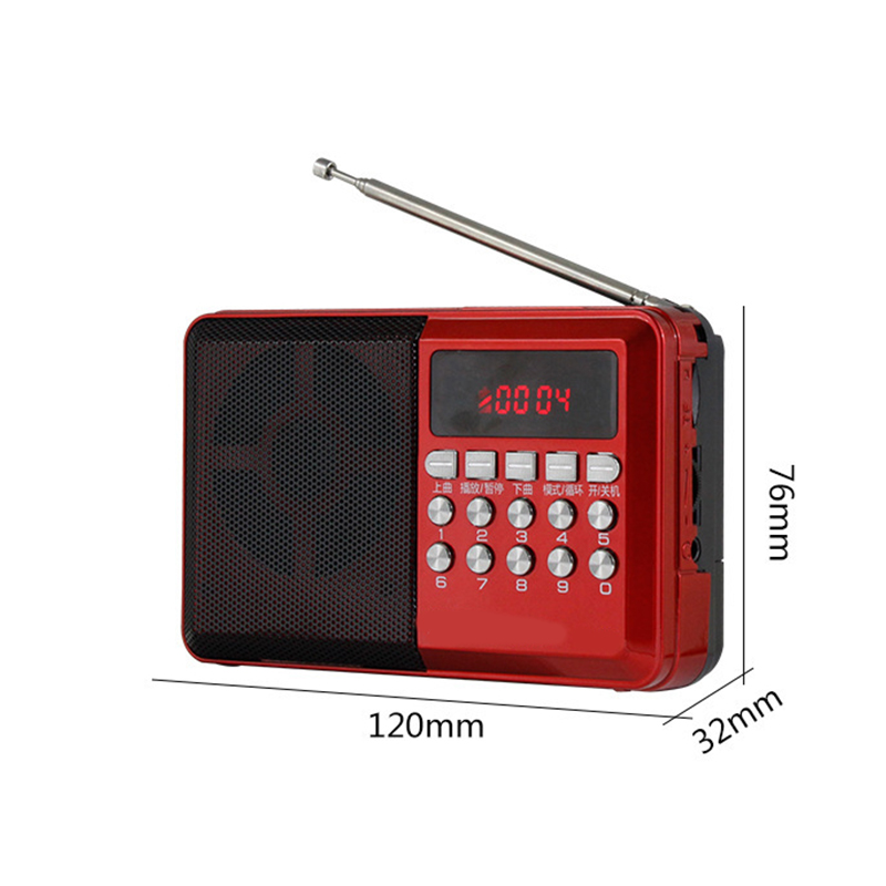 Portable Bluetooth digital FM radio multifunctional mini mp3 format music player outdoor speaker charging support TF Card