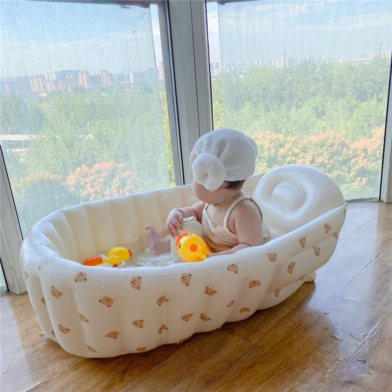 aufblasbare Babybadewanne, tragbarer Pool für Kinder, Heimbad, aufblasbare PVC-Babybadewanne