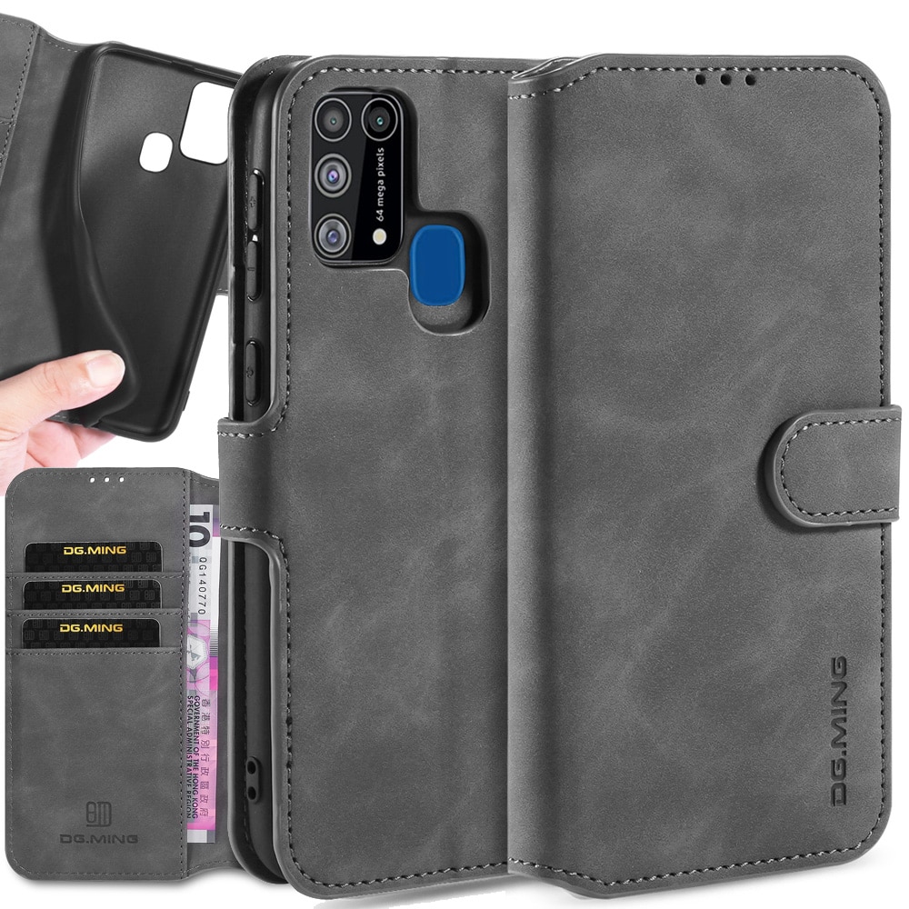 Portemonnee Matte Leather Flip Case Voor Samsung Galaxy M31 Retro Coque Boek