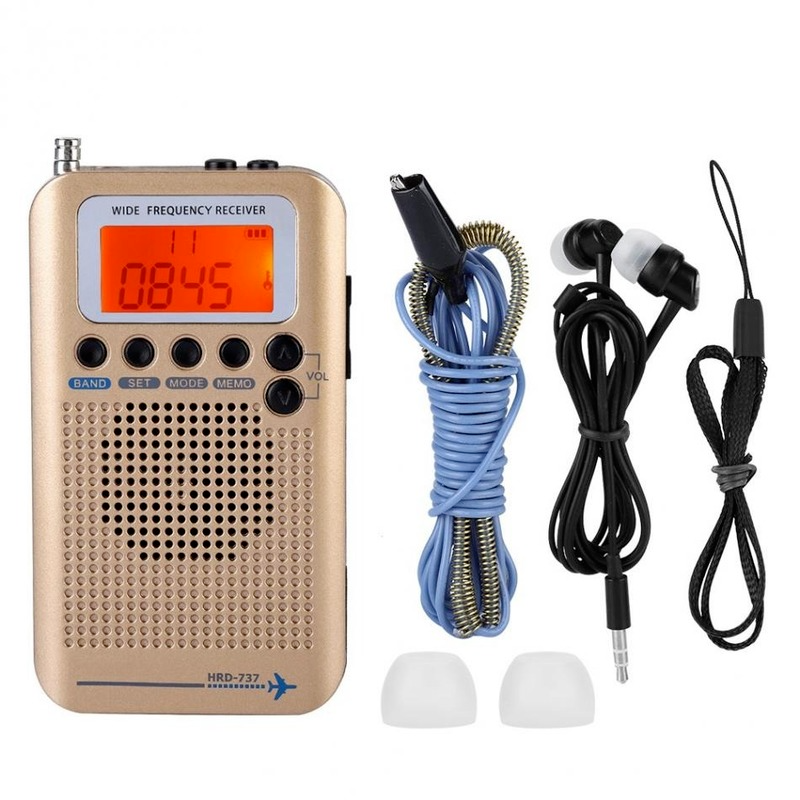 Radio Portable FM AM SW Radio VHF CB 30-223MHZ 25-28MHZ Air 118-138MHZ with Dual Alarm Clock Aircraft FullBand VHF