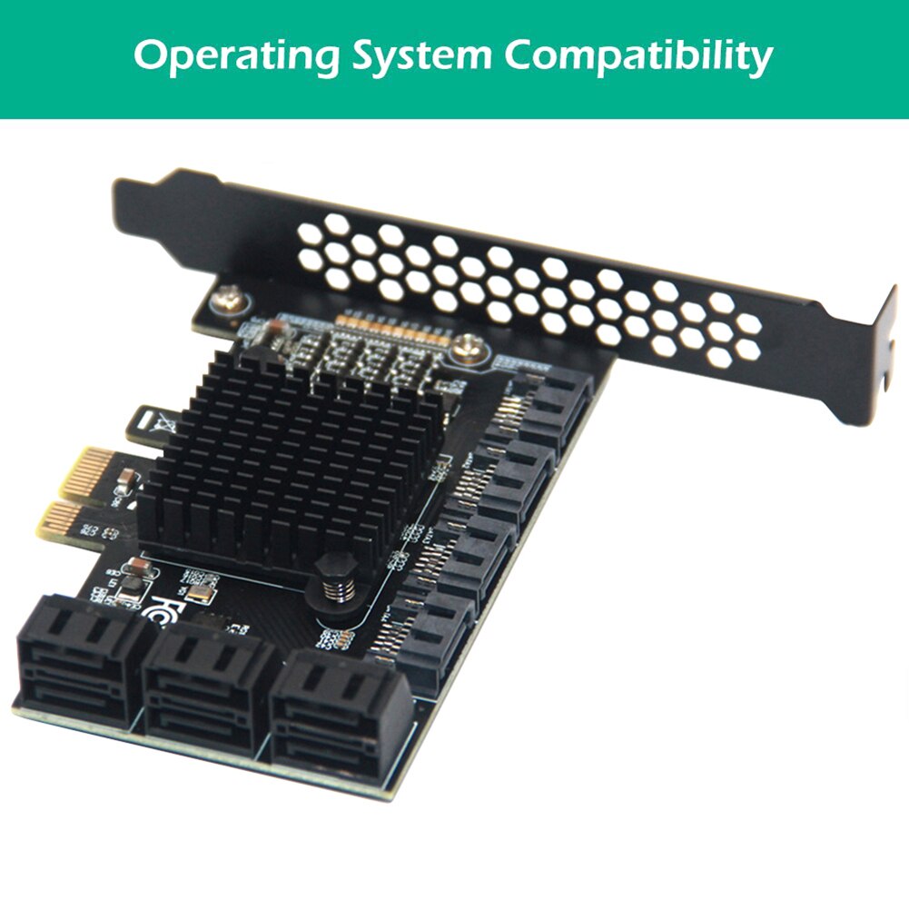 Expansion Card PCIE 1X to 6/10 Ports Adapter SATA3.0 6Gbps Interface Rate Riser Expansion Card for Desktop PC Computer Converter