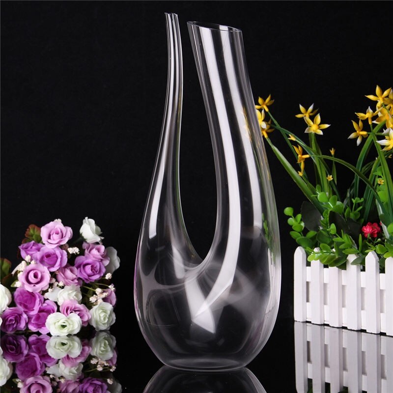 Big Bottle Crystal High Grade 1599ml U-shaped Wine Decanter Box Harp Swan Decanter Wine Separator