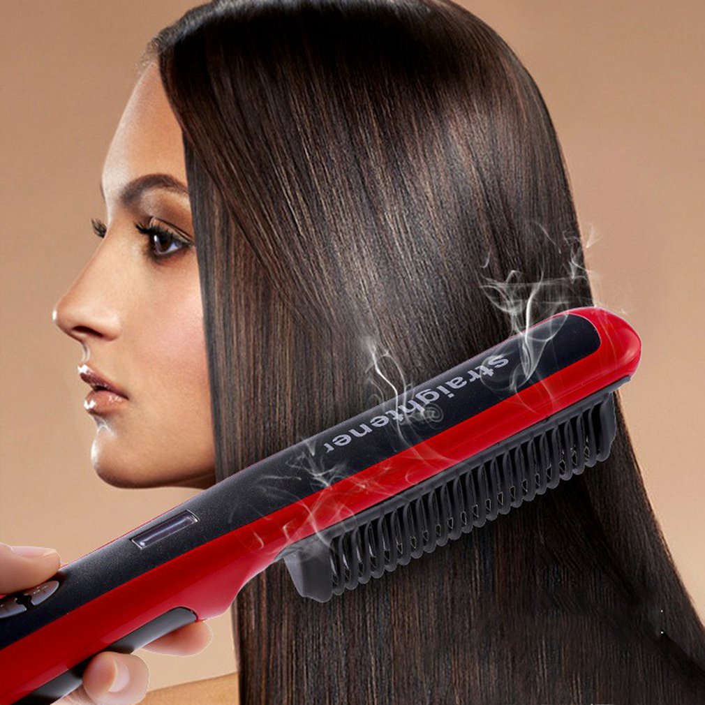 Hair Straight Styler Crystal Straight Hair Comb Hd Ceramic Straightening Splint Bangs Buckle Hair Curling Straight Hair Comb