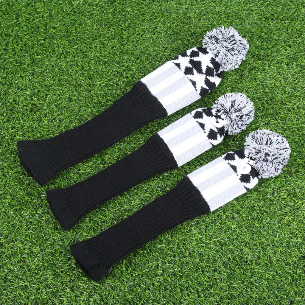3Pcs No. 1 3 5 Golf Club Head Covers Set Knitted Fabric Sock Golf Headcover For Callaway Driver/ Fairway Woods