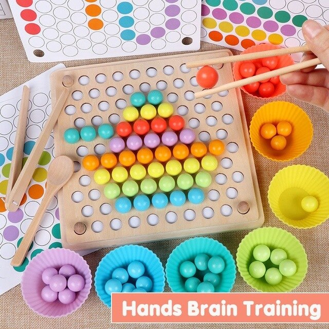 Holz Montessori Kinder Spielzeug Hände Gehirn Training Clip Perlen Puzzle Bord Mathematik Spiel Baby Früh Pädagogisches Spielzeug Für Kinder: A