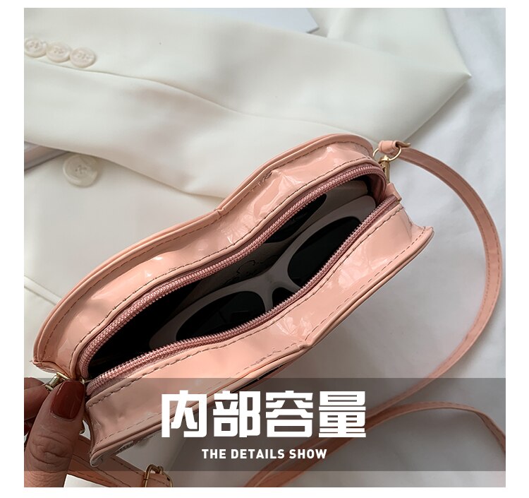 Bolso de hombro pequeño de de lujo para mujer, bandolera de piel sintética con forma de corazón, bolso de mano de noche