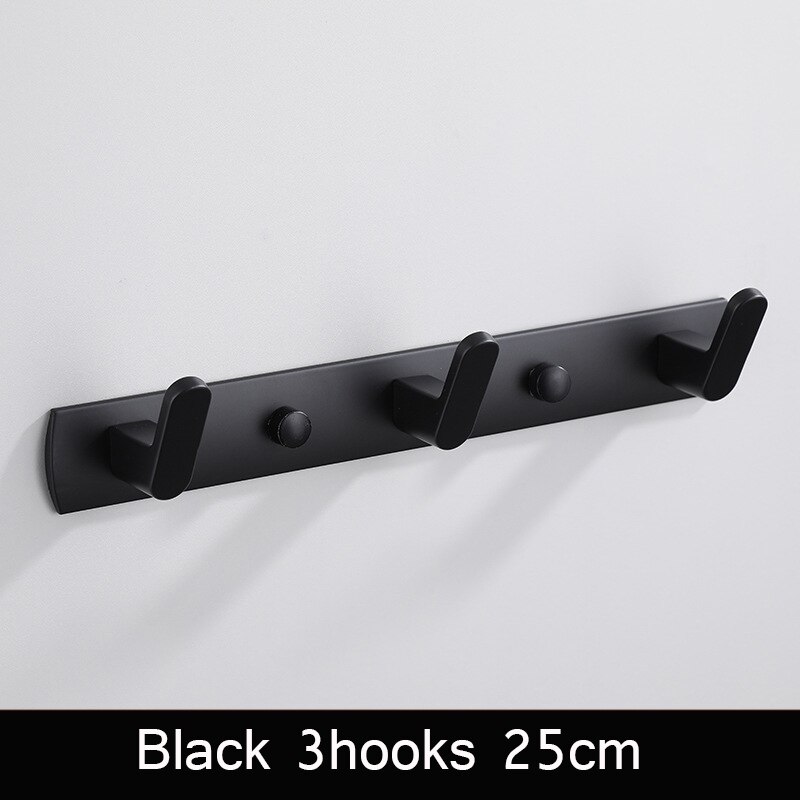 Zwart witte badjashaak badkamer handdoekhaken handdoeken tas hoedenhaak wandmontage kleding kapstok wandhanger badkamer hardware: Zwart 25cm