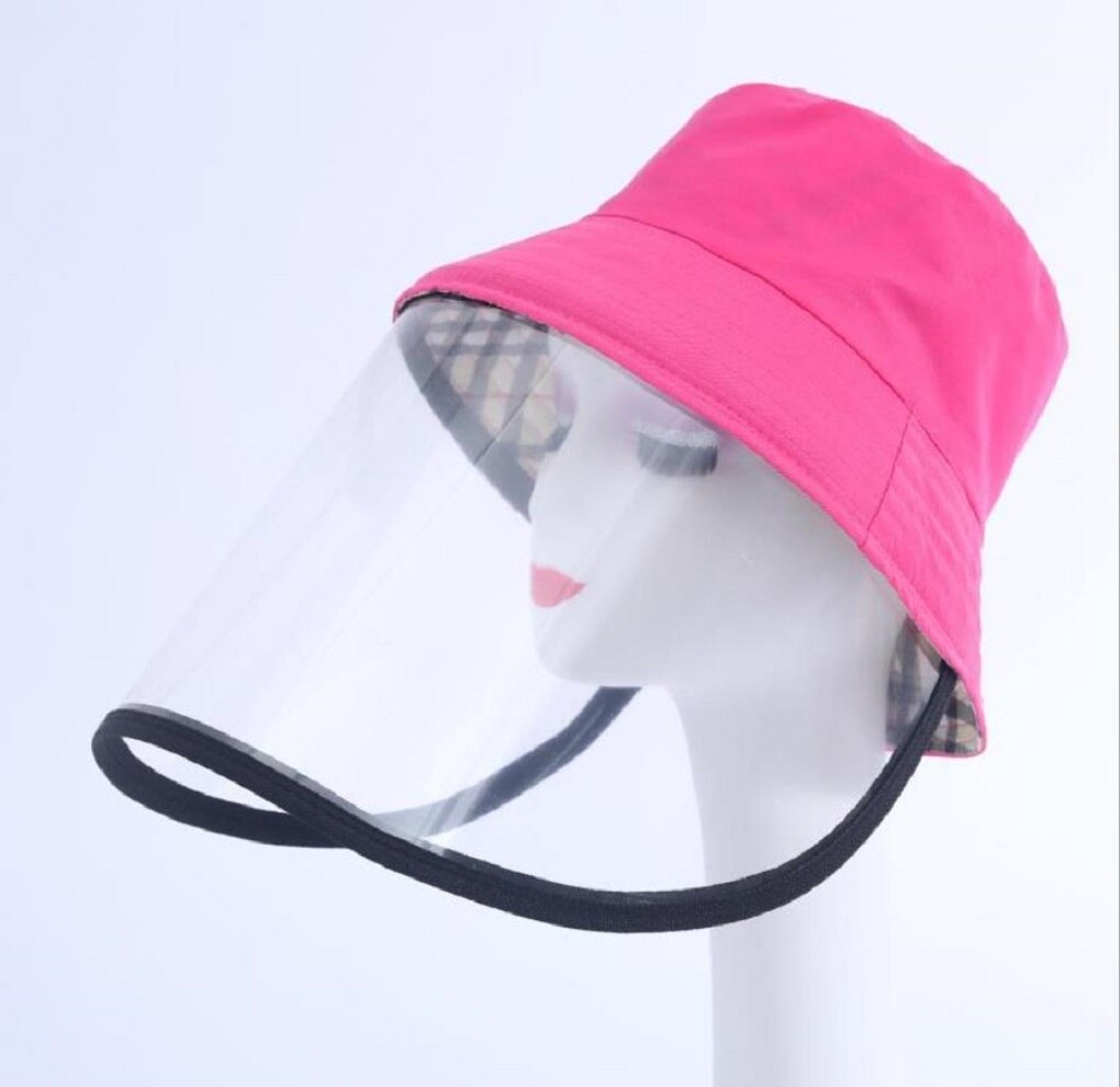 Chapeau de Protection contre les épidémies, chapeau Anti-salive, bouclier facial, Isolation, couverture faciale: Rose Red