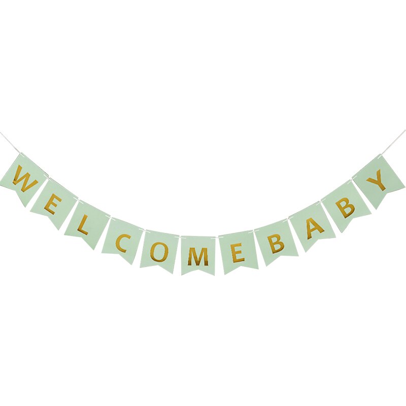 Pancarta de bienvenida para Baby Shower, decoración de nacimiento de Bebé, cartel de papel bronceador, decoración de cumpleaños para niño y niña: gold