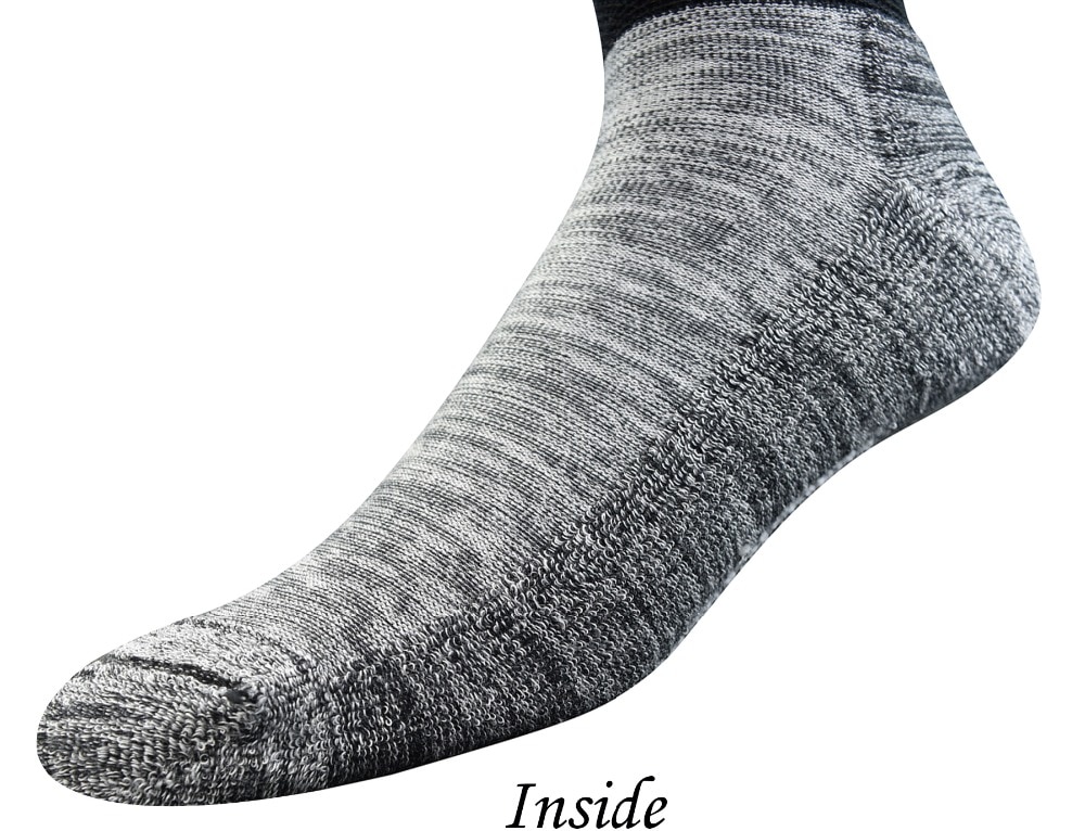 Mannen 4 Pairs Bamboe Diabetische Sokjes met Naadloze Teen En Kussen Zool, L Size (Sokken Maat: 10-13)