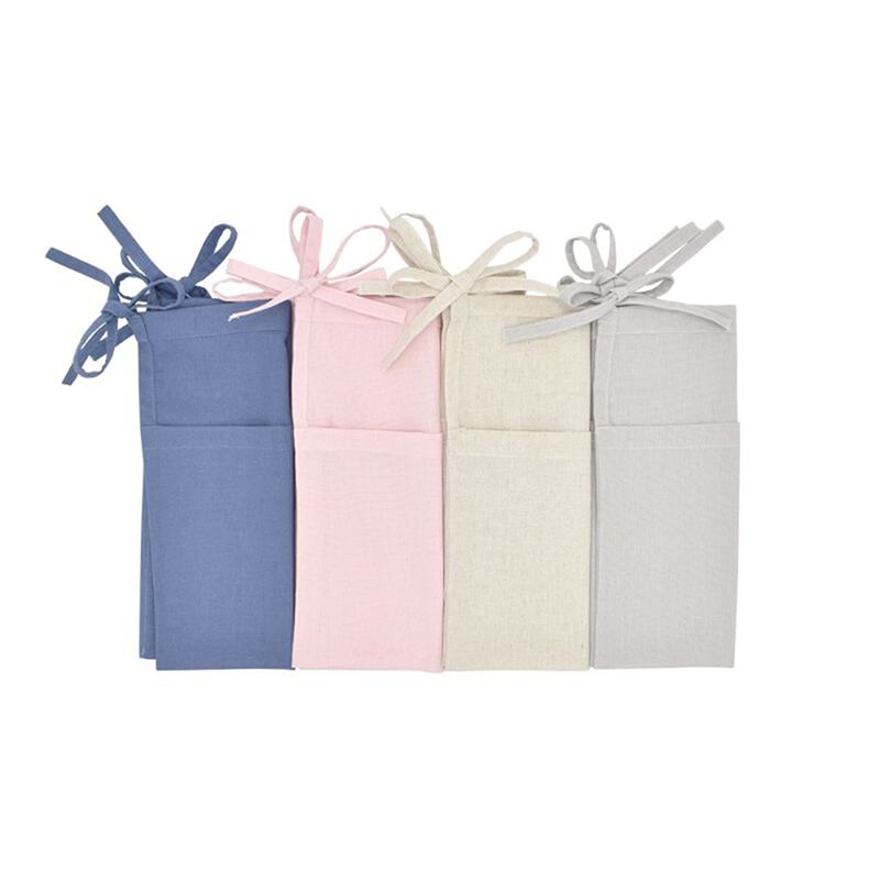 Baby Bed Hanging Storage Bags Cotton Newborn Crib Organizer Toy Diaper Pocket For Crib Nappy Store Bags Bedding Set Accessories