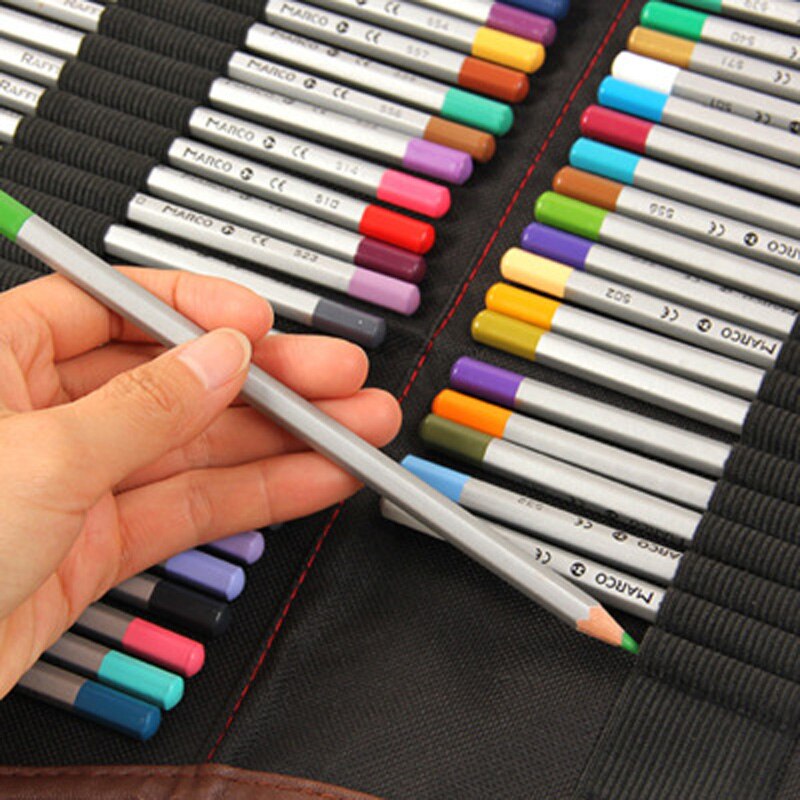 Kit de dibujo portátil, estuche para lápices, material escolar, oficina, bolsa enrollable para bolígrafos de lona, estuche para lápices y cortinas, suministros de arte