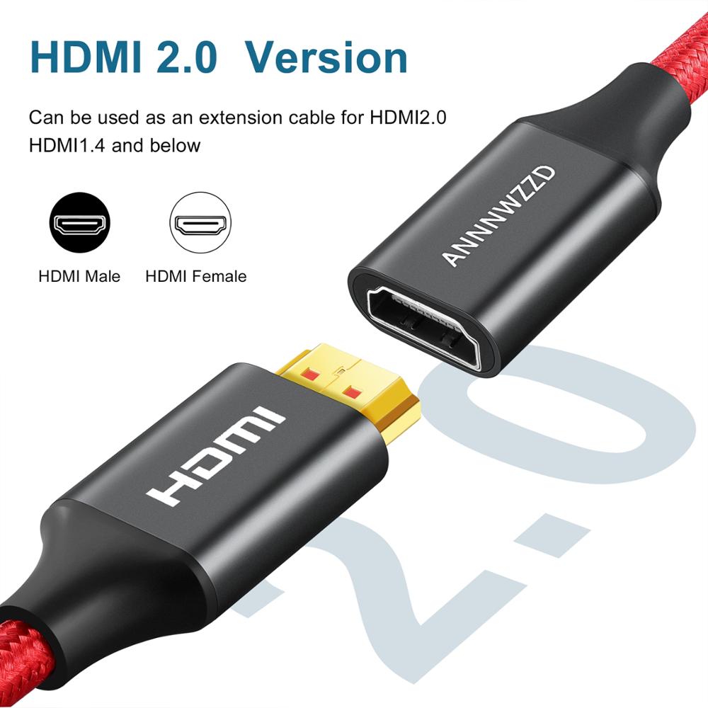 Hdmi-Compatibel Extender Kabel 4K 60Hz V2.0 Man-vrouw Kabel Voor Hdtv Nintend Schakelaar PS4/PS3 Hdmi-Compatibel Extension