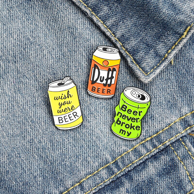 Lustige Bahre Kann Brosche duff Bahre Trinken Emaille Stift Wunsch Waren Sie Bahre Abzeichen Hemd Tasche Revers Stifte Schmuck für Freund