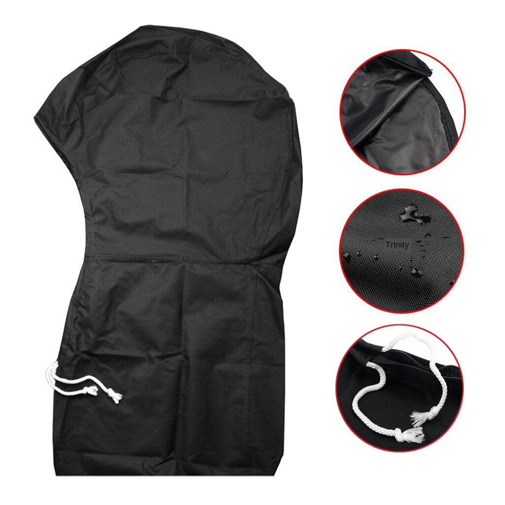 600D Oxford Cloth Outboard Motor Cover Waterproof Boat Motor Covers Black 175-225HP