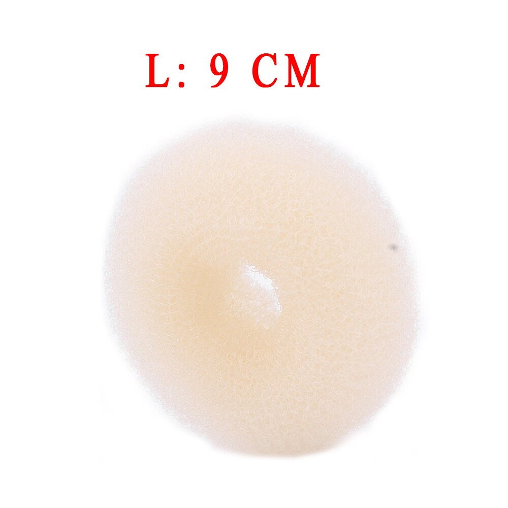 Anillo para el pelo con forma de Donut mágico para mujer y niña, accesorios para el cabello para hacer moños en el pelo, 1 unidad: 9cm	Beige