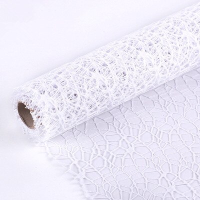 4.5M Kleur Organza Boeket Wikkelen Gaas Mesh Diy Craft Leveranties Kinderen Hand Scrapbook Gereedschap Wedding Party Decor Gordijnen: White Gauze Mesh