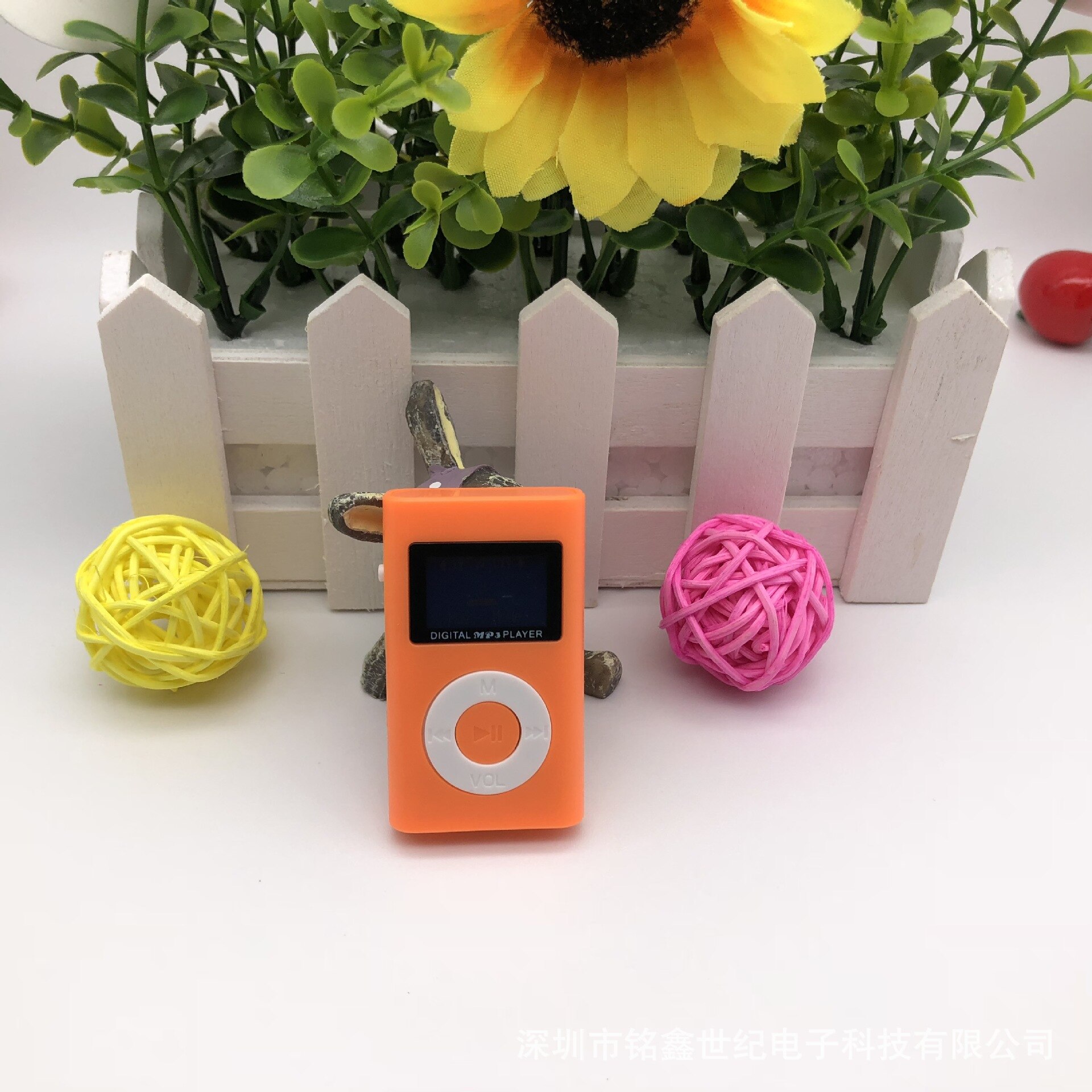 Mini with screen color shell card mp3 headset data cable memory card Student sports player music walkman: Orange / 8GB