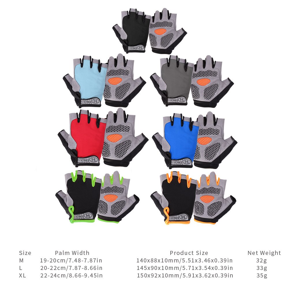 Cycling Gloves Bicycle Half Finger Gloves Anti-slip Outdoor Sports Mesh Breathable Cycling Climbing Sports Glove for Men Women