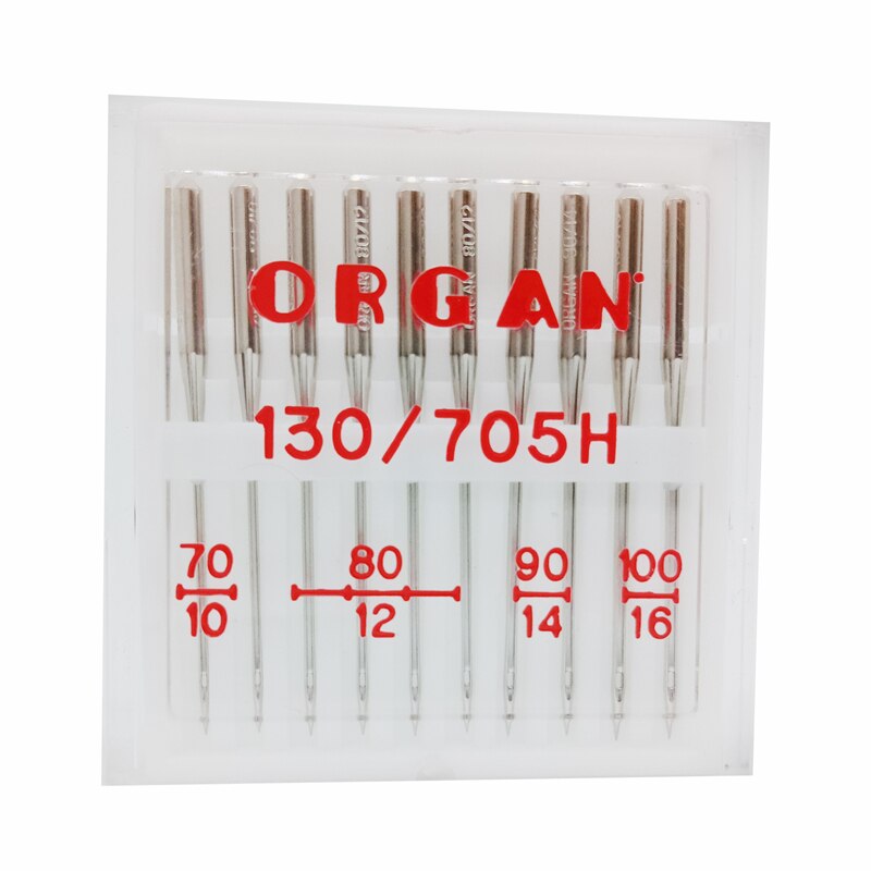 Aguja de órgano HAX1 para uso en el hogar, aguja para máquina de coser 130/705H tamaño 80 90 100 110 agujas universales para lino de algodón: Mix Size 70-100