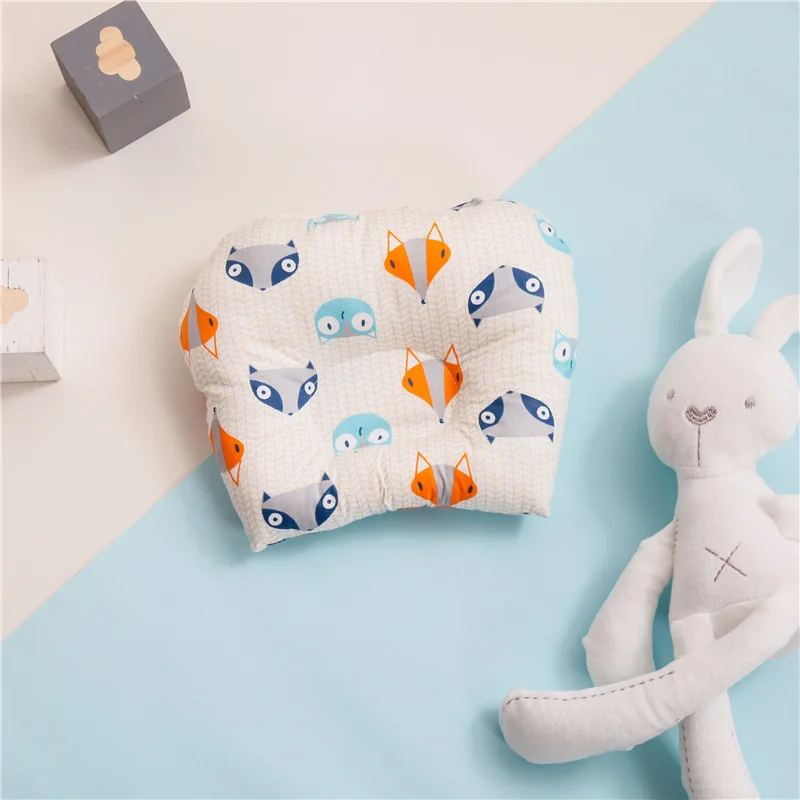 Baby Nursing Pillow Infant Newborn Sleep Support Concave Cartoon Pillow Printed Shaping Cushion Prevent Flat Head for 0-3 Year: army green