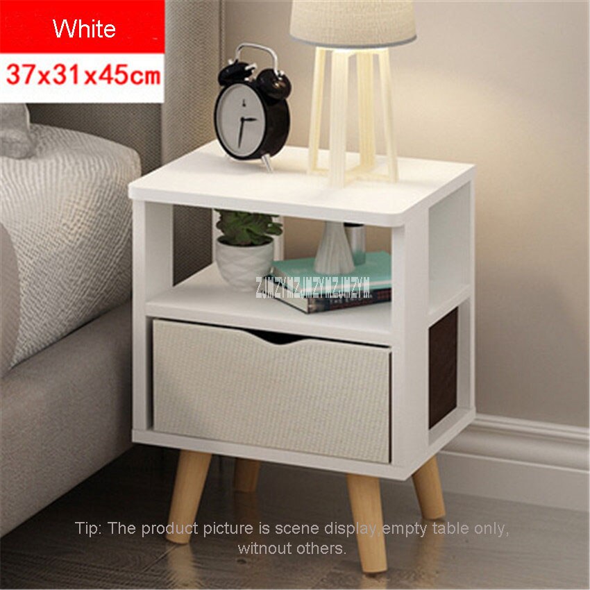 Simple Bedside Table Cabinet Bedroom Locker Economical Nordic Mini Small Apartment Bedroom Nightstands French Modern Locker: White
