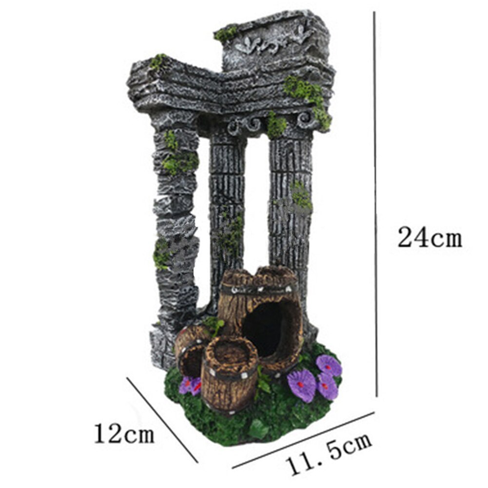Akvarium harts hantverk antik relik pelare grotta räkor gömma akvarium prydnad akvarium landskapsarkitektur dekoration slott dekor